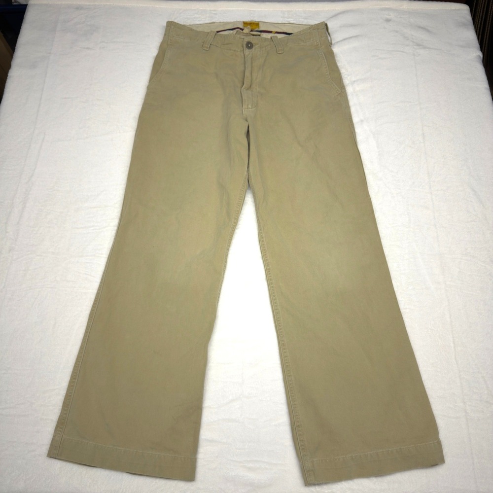 Abercrombie & Fitch Pants Mens 32x30 Tan Canvas Wide Leg Baggy Drawstring Y2k